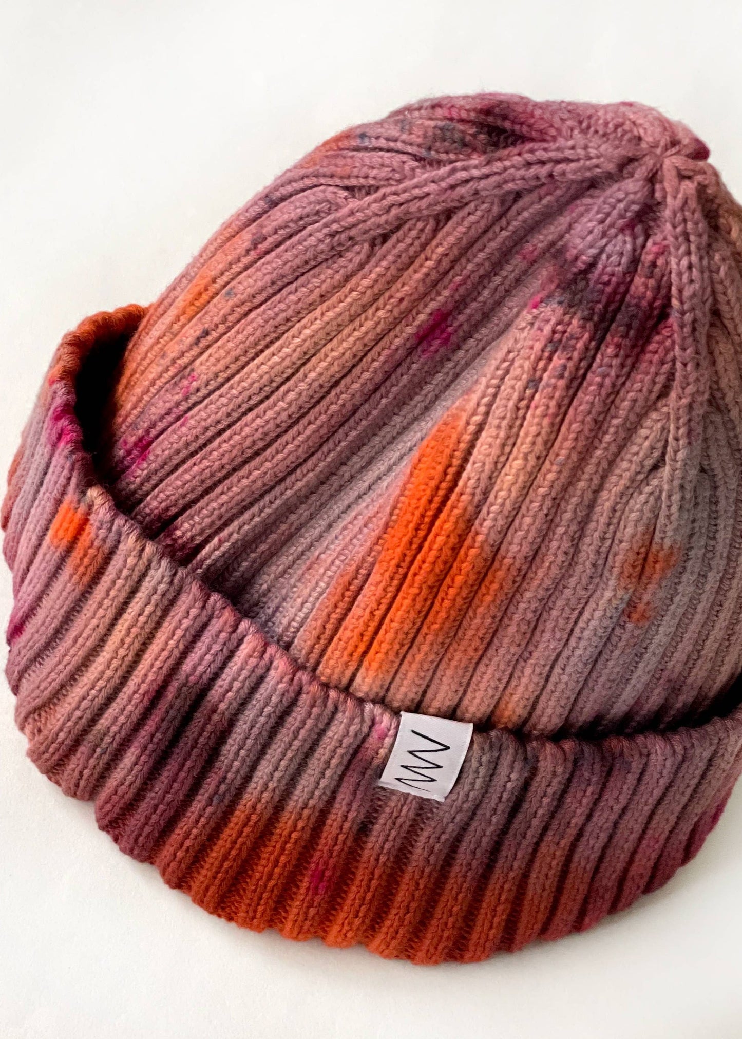 Brunette Hand-dyed Beanie Hat