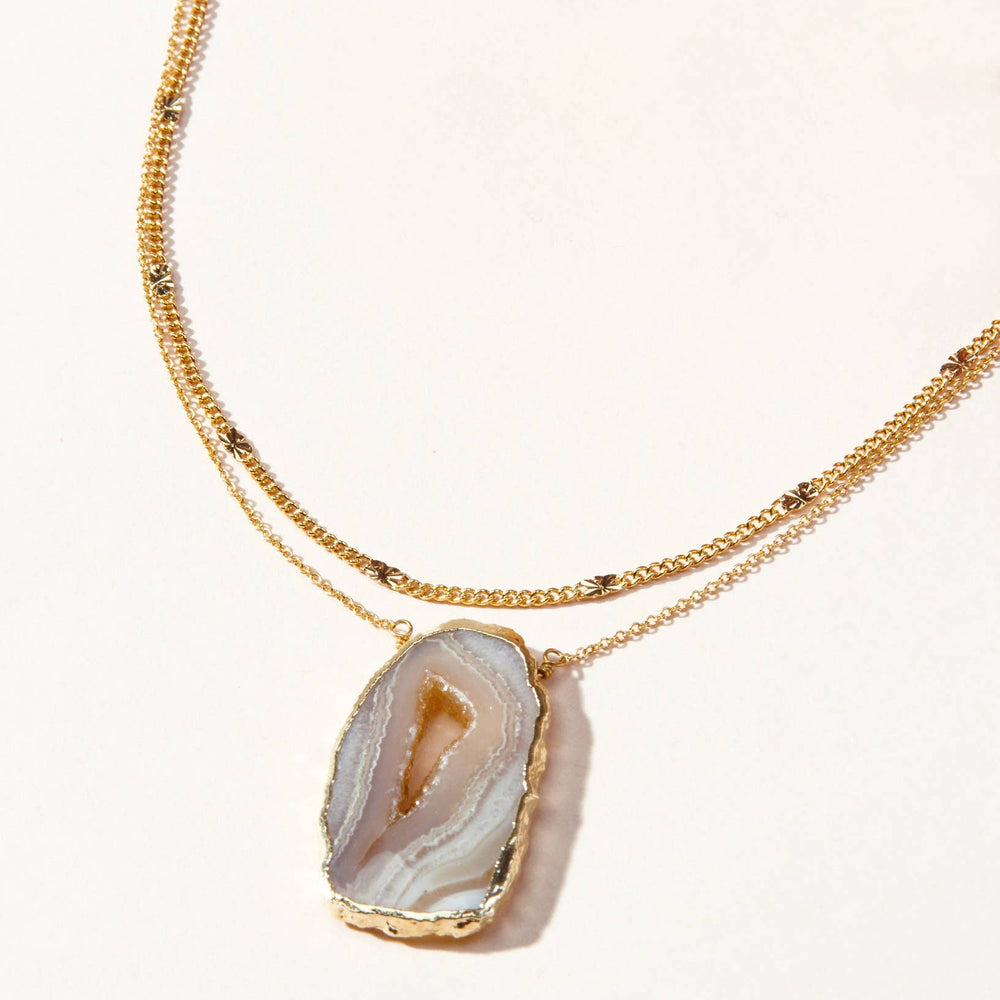 Easy Does it Layered Necklace - Agate Geode