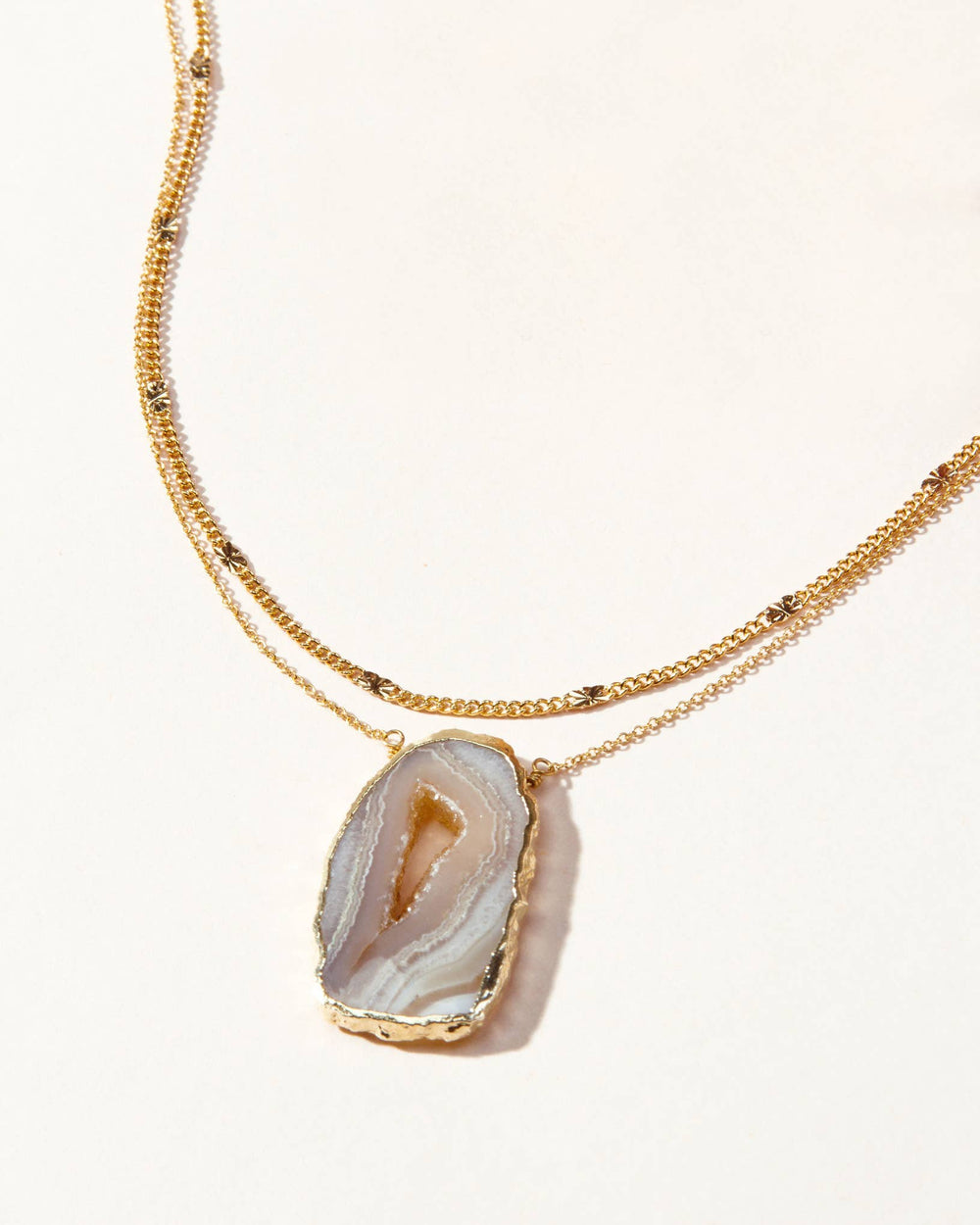 Easy Does it Layered Necklace - Agate Geode