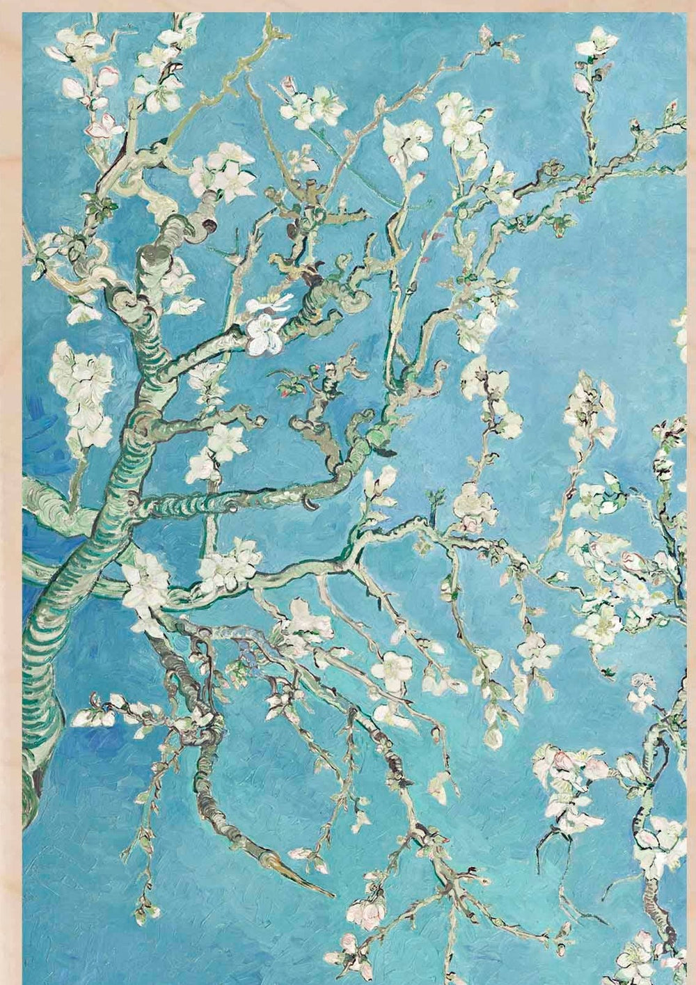 VAN GOGH - ALMOND BLOSSOM wooden postcard Fine Art