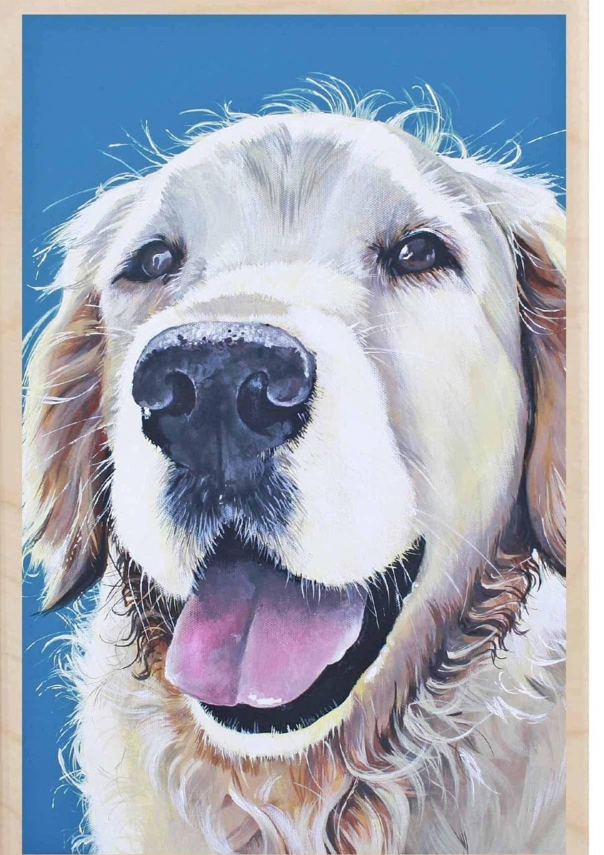 GOLDEN RETRIEVER wooden postcard