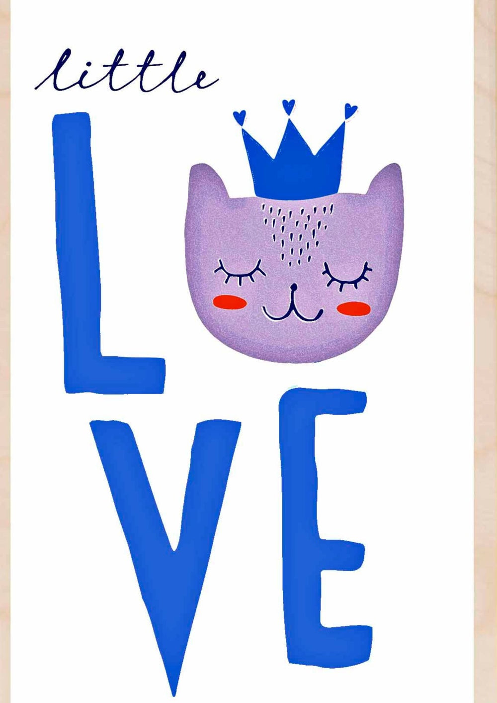 Little Love Blue Wooden Postcard