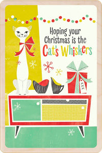 CAT'S WHISKERS wood Christmas Card Stocking Filler Gift