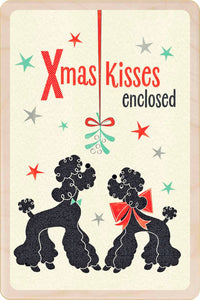 KISSES wood Christmas Card Stocking Filler Gift