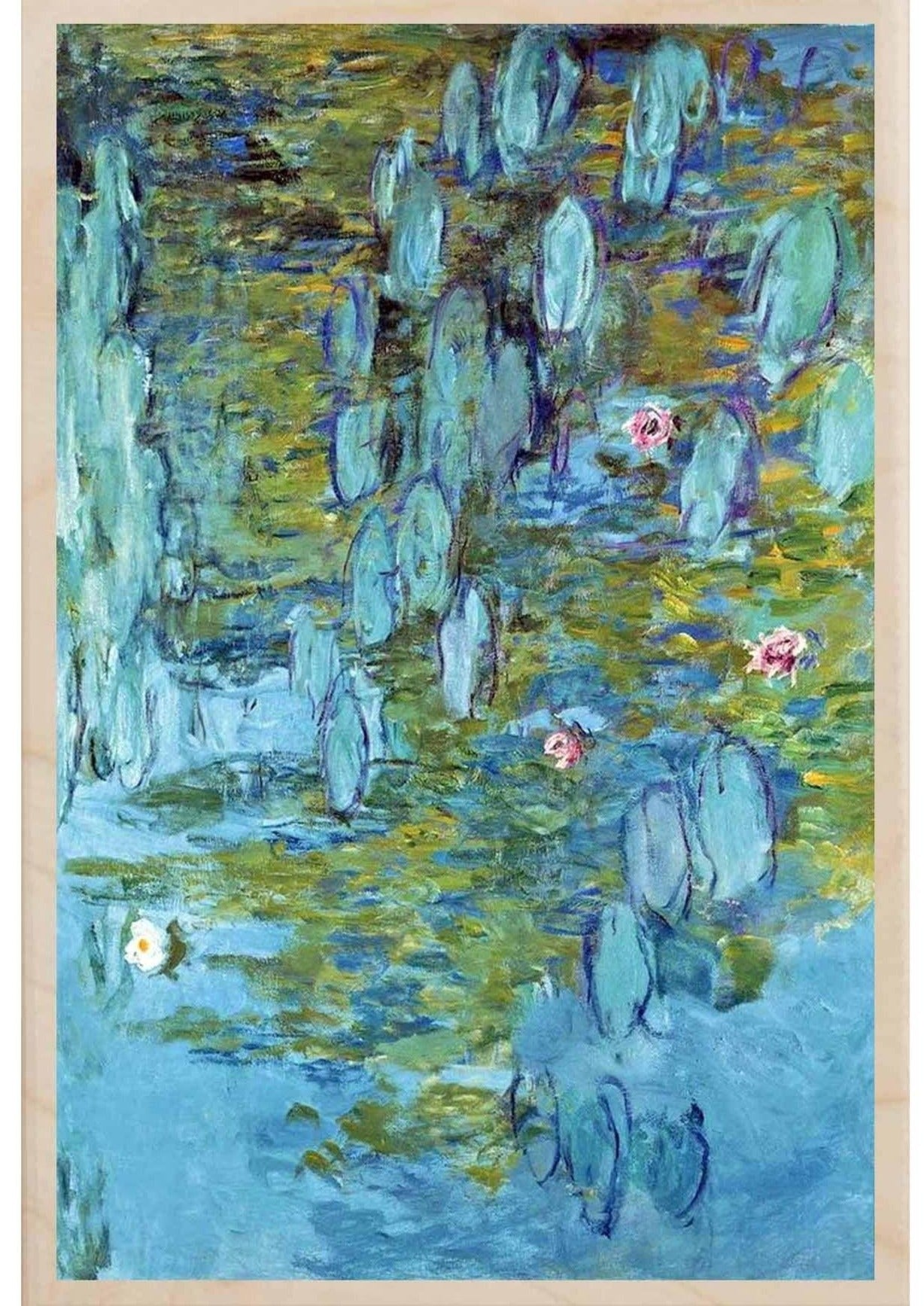 Monet Nympheas Wooden Postcard