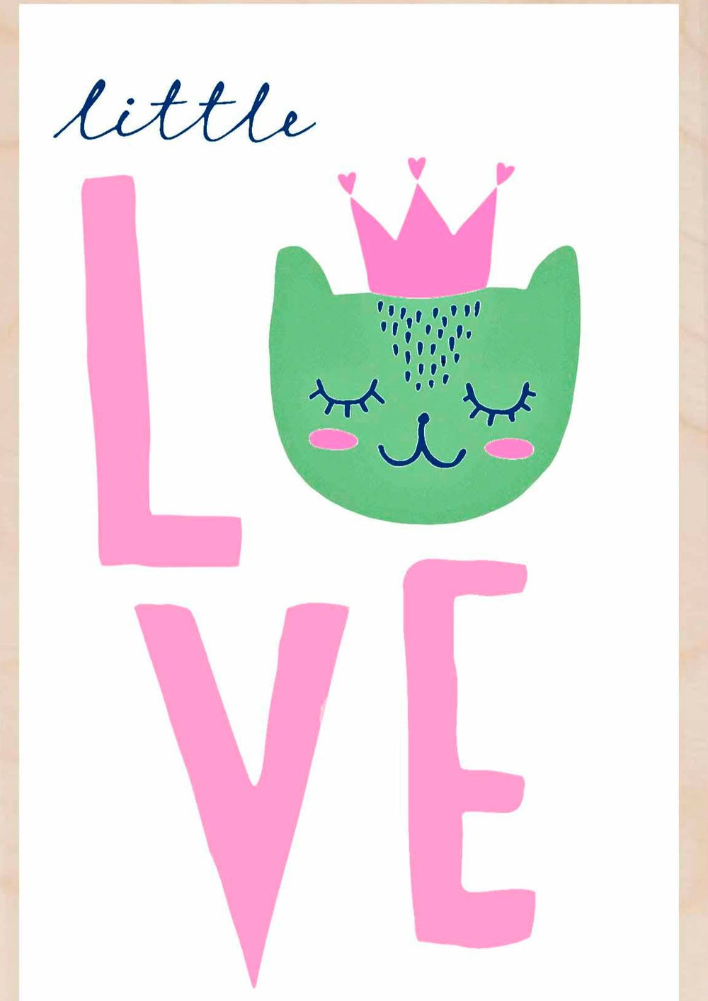 Little Love Pink Wooden Postcard