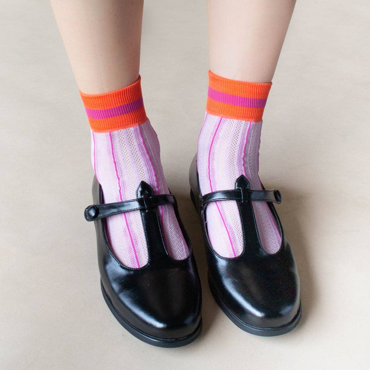 Ankle Mesh Striped Casual Socks