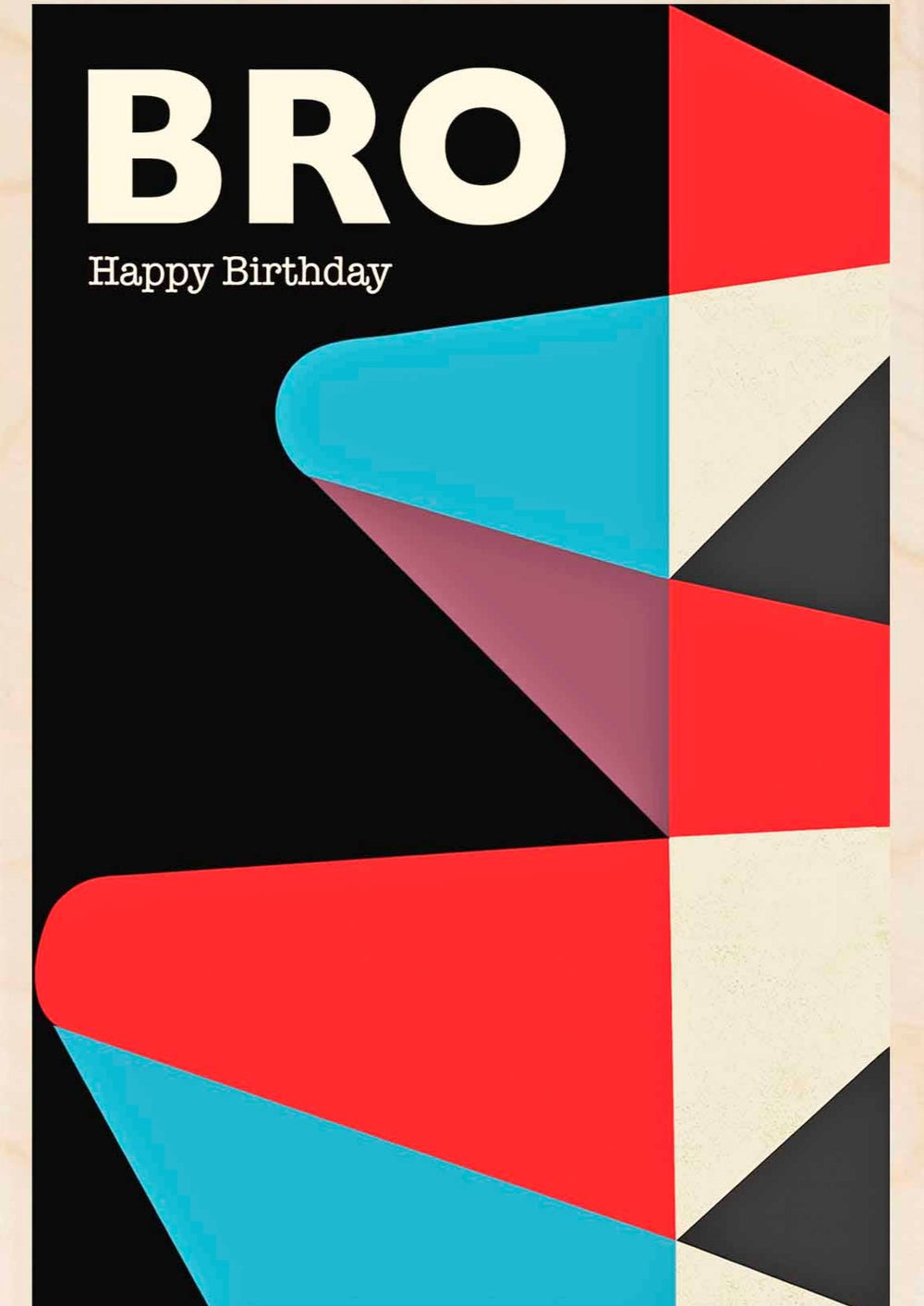 Bro Birthday Wooden Postcard